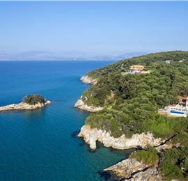 7 bedroom seafront luxury villa with pool & jacuzzi, near Acharavi, sleeps 14-15